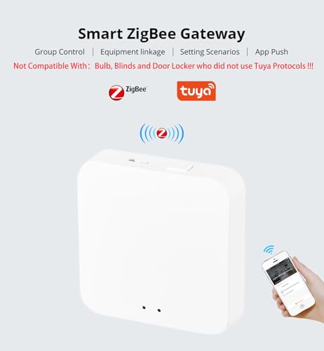 ZigBee Hub WiFi & Bluetooth Dual Mode Gateway, Only for Tuya Product Smart Home Bridge Wireless Remote Controller,Intelligent Bridge Wireless Smart Gateway Voice Control via Alexa and Google Home - Image 2