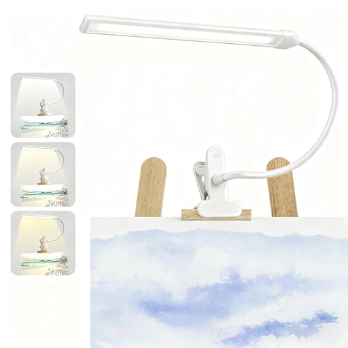 Lamptobe Lampe à pince pour chevalet avec interrupteur marche/arrêt, 3 modes de couleur, intensité variable. Lampe flexible col de cygne pour éclairage de...