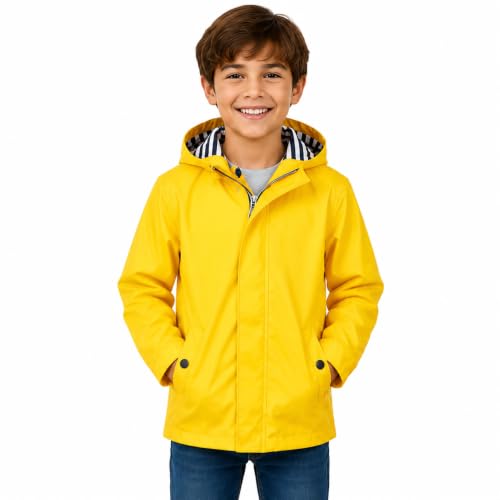 iXtreme Boys Rain Jacket - Lightweight Waterproof Hooded Rain Coat for Boys - Windbreaker Jacket for Outdoor Play & Travel Size 18 Yellow