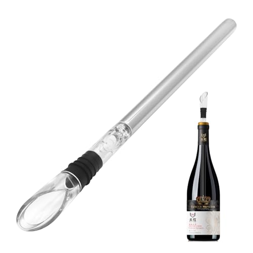 Stainless Steel Wine Chiller Stick Set - 3-in-1 Kit for Pro Bartenders & Wine Enthusiasts | Aerator Filter Drip-Free Pourer | Ideal for Home Bar Parties