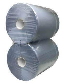 Confezione da 2 rotoli di carta riciclata a 3 veli, circa 36 cm, 500 fogli, colore: blu