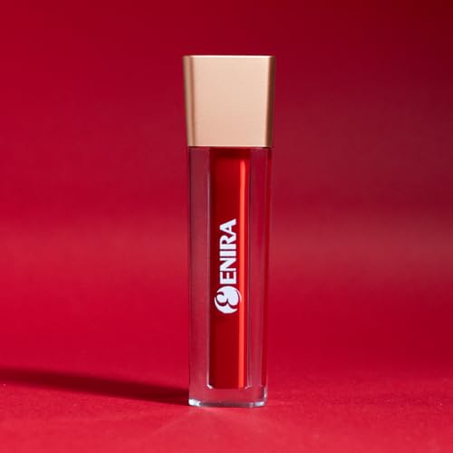 Image of ENIRA Blood Red Liquid Lipstick for Women | 4ml | Matte Liquid Lipstick | Waterproof | Transfer Proof | Smudge Proof | Long Lasting | Highly Pigmented | Vitamin E | Lightweight Non-Sticky Formula