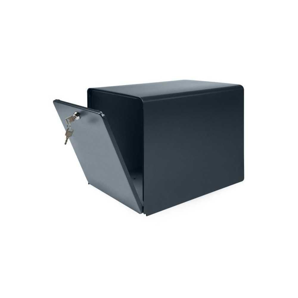 BURG-WÄCHTER Boîte aux Lettres Agréée La Poste, 2 Portes, 516 ANT BALnéaire, Anthracite, en Acier Galvanisé, Avec Porte à Ouverture Totale et Stop-Courrier (Porte bloquée à 120°)