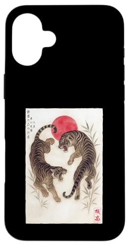 日本虎 浮世絵 木版画 江戸 美学 スマホケース iPhone 16 Plus 用