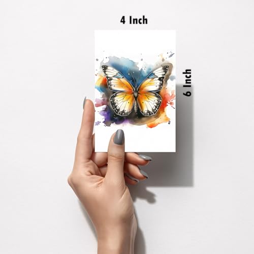 Image of SiddArtify Vibrant Watercolor Butterfly Art Print Set - Set of 2-4x6 Inch - Board (Pack of 6) - Sticker (Pack of 6) Wall Room Decoration art Poster Prints