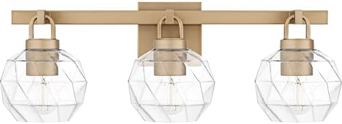 Quoizel Celina Bath Vanity Light, 24 Inch 3-Light Bathroom Fixture, Bronze Gold Modern Glam Wall Light, 100W Max, for Bathroom, Bedroom or Kitchen