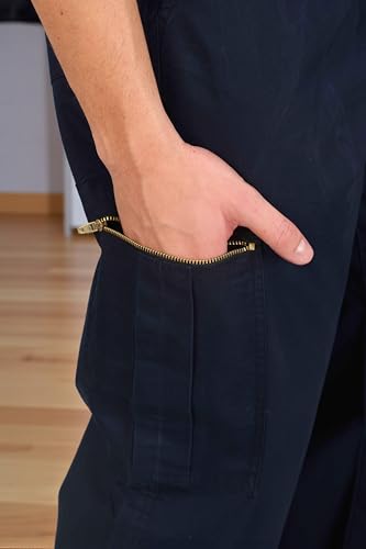 Image of RynoGear Oversized Cotton Cargo Pants for Men || Pant for Man || Wide Leg Cargo for Men || Brass Metal Zipper on Fly & Side Cargo Pockets