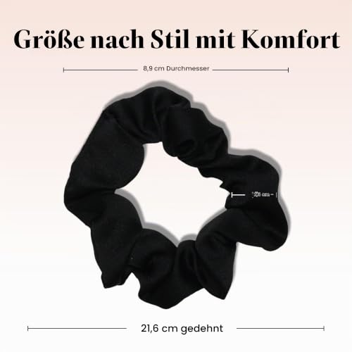 Kitsch Satin Haargummis Damen, Weicher als Seide - Schwarz, 5 Stück – Ansicht 2