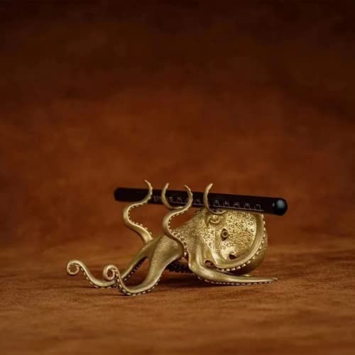 Estatua decorativa de pulpo de metal para escritorio miniatura 3