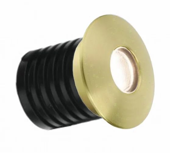 IP65 LED Marker Light 1W 37mm Warm White – Brushed Brass Finish
