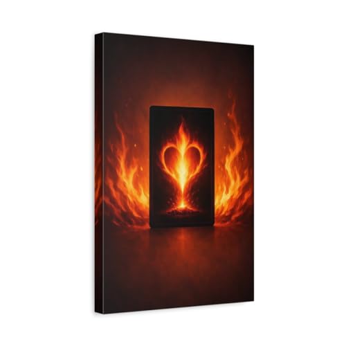 Abstract Fiery Heart Canvas Wall Art décoration murale salon tableau abstrait vertical 30x45