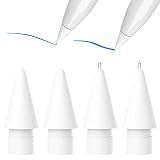 Qetlavee 4 Stück Spitzen Kompatibel für ap ple Pencil 1. & 2. Generation,2stk Hochempfindlich Nib & 2stk Verbesserte Ersatzspitzen,Keine Abnutzung Feine Spitze Präzise Kontrolle Kompatibel für IPA d