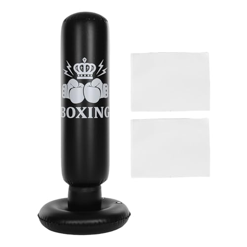 QANYEGN Inflatable Boxing Bag, Kids Punching Bag Toy,63in Punching Dummy Post Toy for Karate Taekwondo Mixed Martial Arts Independent Martial Arts Training Target Black