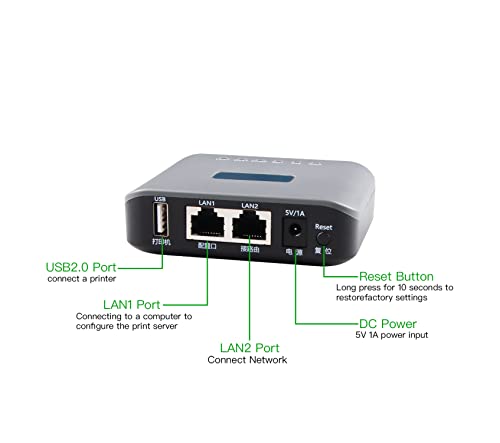 Quxas 2.4G Wireless Network Print Server,1 Port Usb Print Server(Lp-N110W) #TOP3