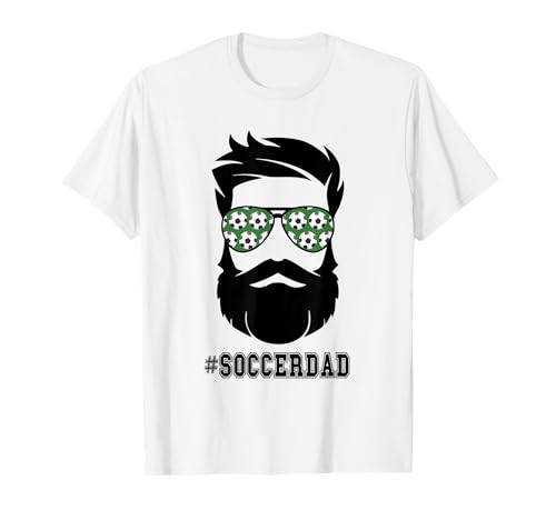 Soccer Dad Beard Sunglasses Football T-Shirt