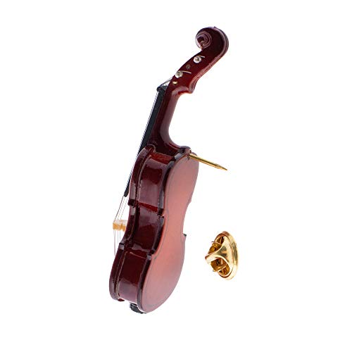 Broadway Gift Miniature Resin Stone Cello 3 inch Fashion Pin with Case - Thumbnail 6