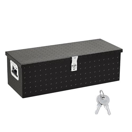 Garvee 30 in Heavy Duty Aluminum Diamond Plated Tool Box Pick Up Truck Bed RV Trailer Toolbox Square Storage Organizer with Side Handle, Lock and Keys, Waterproof -30 in x 13 in x 10 in