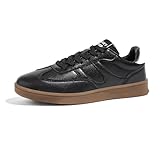 LUCKY STEP Women's Retro Fashion Sneakers Classic Casual Walking Shoes Non Slip Comfort Skate Shoes(6.5 M US Black)