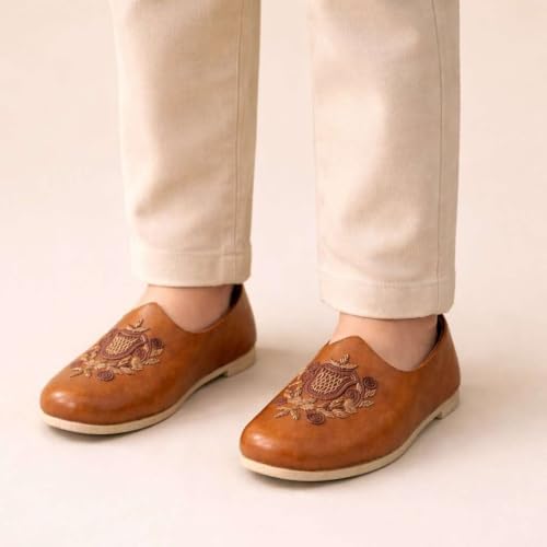 Image of Designer Punjabi Mojari Juttis for Boys, Little, Big Kid, Shoes for Boys (Toddler) Sherwani Shoes Designer Kurta Shoes, Mojaris