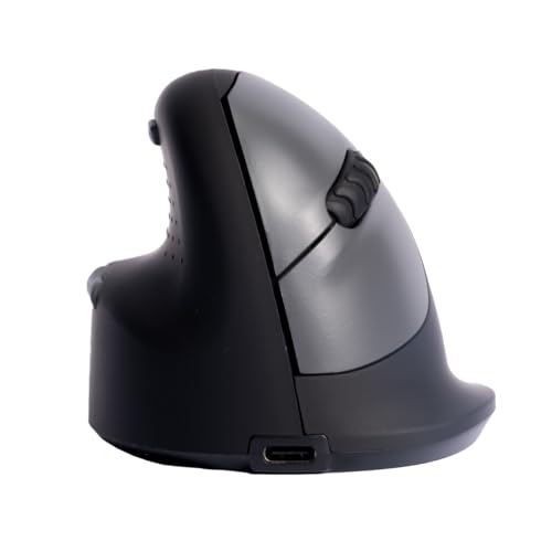 R-Go Tools HE Mouse, Design Ergonomique, Prévention de TMS, Souris Verticale pour gaucher Rechargeable, Grand (Longueur de la Main au-Dessus 185 mm), pour...