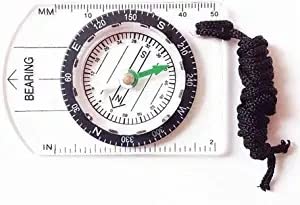 aiqiua Transparent Plastic Compass Proportional Footprint Travel Outdoor Camping Hiking Compass Tools，Provide Accurate Direction Assistance, Easy to Carry