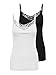 ONLY Damen onlKIRA LACE Singlet 2 Pack Slim Fit Top, Schwarz (Black Pack: Black and White), 36 ( Herstellergröße: S) (2er