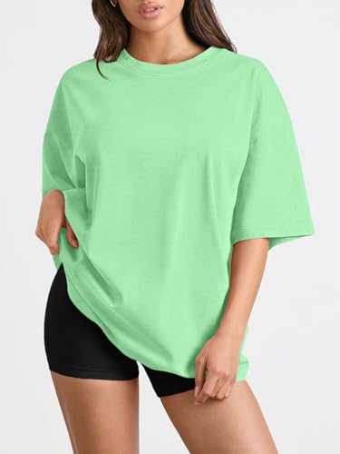 Image of Trendy Queen Womens Oversized T-Shirts Short Sleeves Workout Tops | Casual Summer Gym Tees Plus Size Fashion Clothes 2026