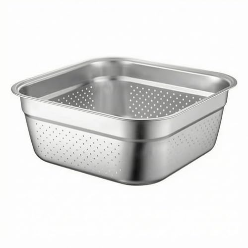 Bac Inox Perforé Carré Résistant de 38cm Lavable au Vaisselle - 2