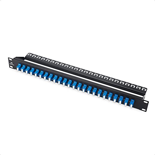 Cable Matters 1U Fiber Patch Panel with 48 Fiber LC to LC OS2 Single Mode Optic Connectors