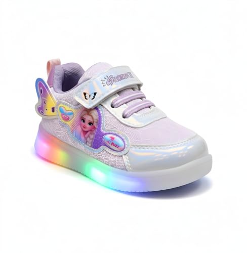 Image of HOOH Kids Girls Light Up Walking Shoes with Velcro Closure for up to 10 Years