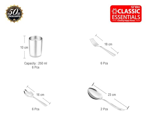 Image of Classic Essentials Stainless Steel Dinner Set | Heavy Gauge Stainless Steel Dinner Set | Kitchen Set for Home | Shagun Set /Bartan Set | Plain Design, Set of 50