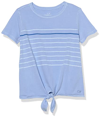 Image of vineyard vines Girls' Garment-Dyed Striped Tie Tee