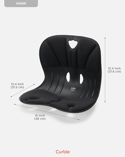 curble Wider(Standard Wide) 2PACK – Ergonomic Back Support Chair, Lumbar Support for Posture Correction & Back Pain Relief, for Office, Floor Seat and Work from Home, Patented(2P Black)