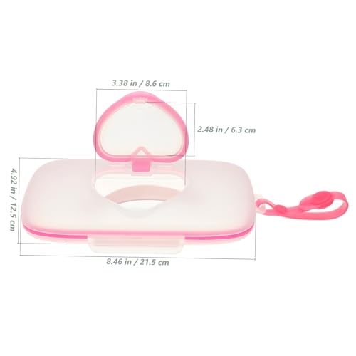 Image of Healeved Baby Wipes Dispenser: On- The- Go Wipes Dispenser Travel Wipes Case Baby Wipe Holder Outdoor Stroller Wet Wipes Box Portable Refillable Wipes Container Pink