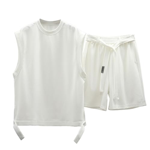 Ensemble deux pièces de sport contre la chaleur gilet ample blanc taille L homme