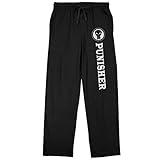 Marvel Universe Punisher Skull Logo Men's Black Sleep Pajama Pants-3X-Large