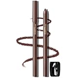 Okerker Dark Cherry Gel Eyeliner & Lip Liner Pencil, Waterproof Smudge-proof Long Lasting Plum Eye Liner, High-Pigmented Smooth Creamy Formula for Mature Women, Eyes Makeup Pen with Sharpener