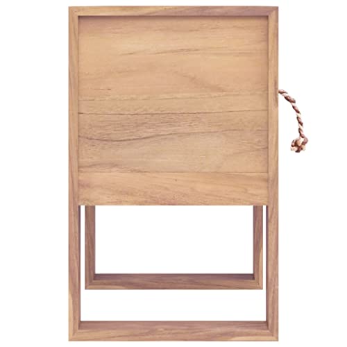 Table de chevet en teck massif 40x30x50 cm avec tiroir rustique - 7