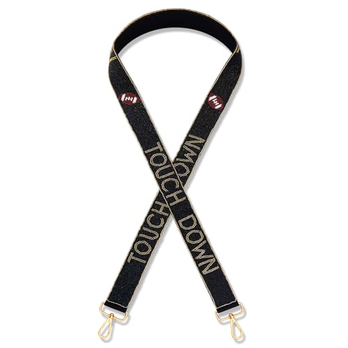 boderier Beaded Purse Strap Game Day Football Touch Down Purse Strap Replacement Crossbody Bag Strap Shoulder Strap for Bags