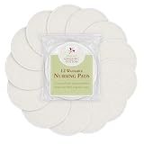 TL Care Nursing Pads Made with Organic Cotton - Soft, Breathable, Absorbent & Washable, Natural Color, 12 Count