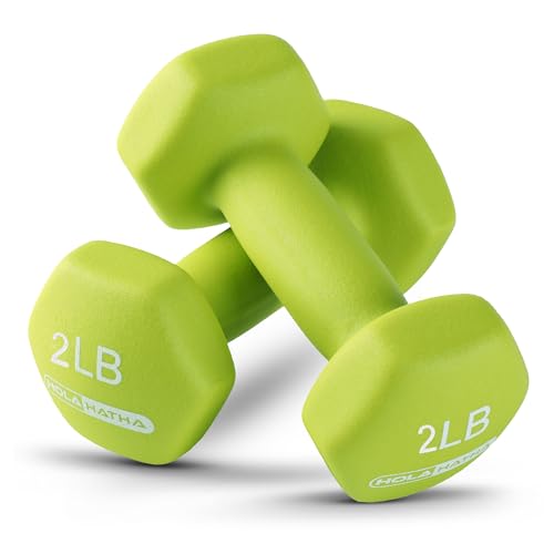 HolaHatha Neoprene Dumbbell Weights Set with Rack, 12 Lbs, Multicolor - image 9