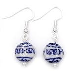 Pendientes pequeños de porcelana azul y blanca estilo Delft 'Little Chinoiserie'