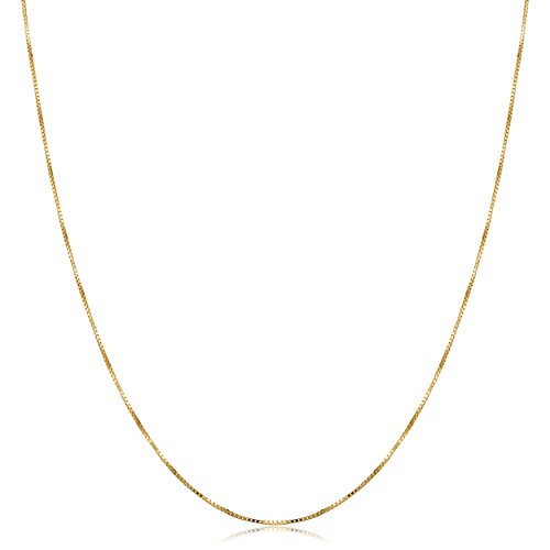 Kooljewelry 10k Yellow Gold 0.55 mm Venetian Box Chain Necklace (16, 18, 20, 22, 24, 30 or 36 inch)