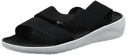 Crocs Women s LiteRide Stretch Sandals, Black Black, 8