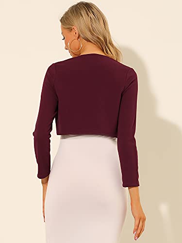 Image of Allegra K Women's Elegant Bolero Shrugs Lace Insert Business Office Open Front Crop Cardigan