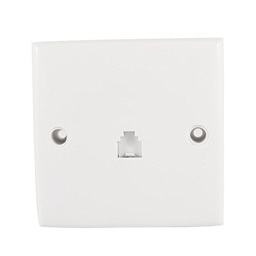DbuyChX RJ11 6 Position 4 Pins Outlet Socket Phone Wall Mount Plate for