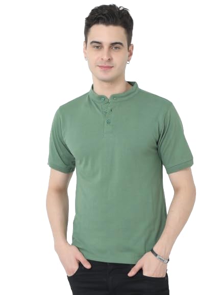 axial Men's Poly Cotton Polo T-Shirt | Chinese Collar T-Shirt | Half Sleeves | Plain - Regular Fit-picture-43
