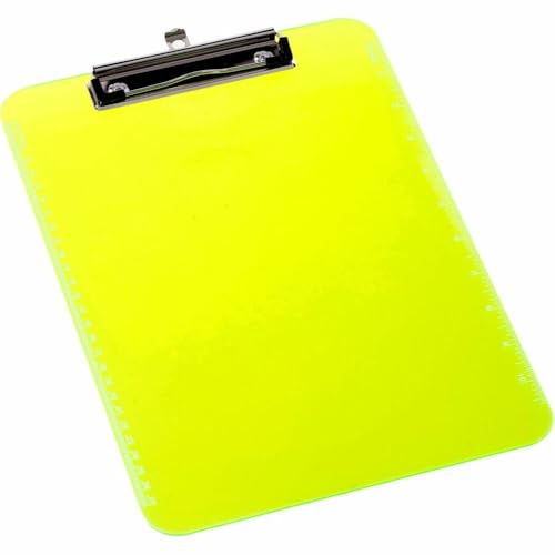 Portapapeles con clip de plástico verde neón 9 x 12 para tomar notas en almacén y clínicas 1