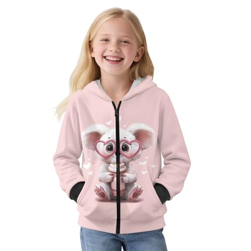 Kids Soft Fleece Zip Up Hoodie, Warm Long Sleeve Polyester Sweatshirt with Pocket for Kids S-XL3