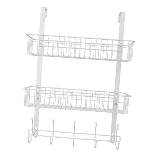 Alipis Over The Door Hook Hanger with Baskets Organizer for Clothes Towels and Robes Bathroom Kitchen Living Resistant Design for Efficient Space Management